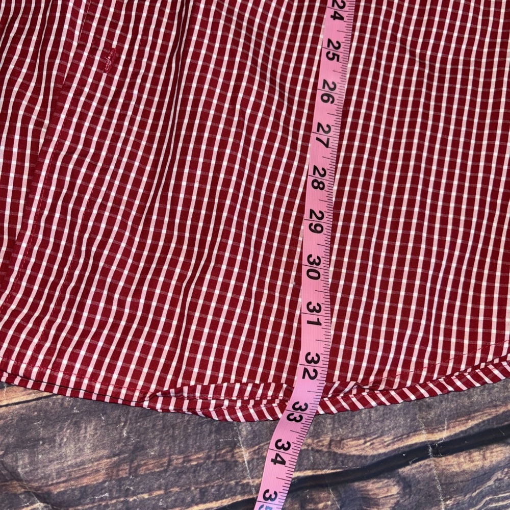 Walt Disney World Mens Dress Shirt XLarge Red White Plaid Embroidered Mickey XL - Picture 6 of 7